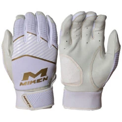 Miken Gold MBGGLD Baseball/Softball Batting Gloves -Baseball Equipment Store miken mbggld wht 01 86947.1654284407