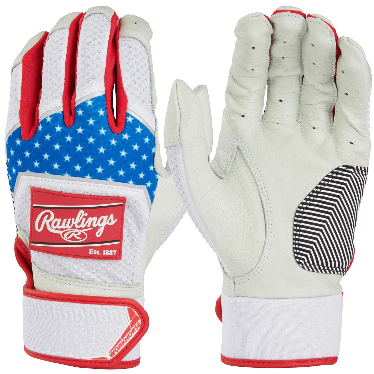 Rawlings Adult Workhorse Baseball/Softball Batting Gloves 6 Rawlings Adult Workhorse Baseball/Softball Batting Gloves - Image 6